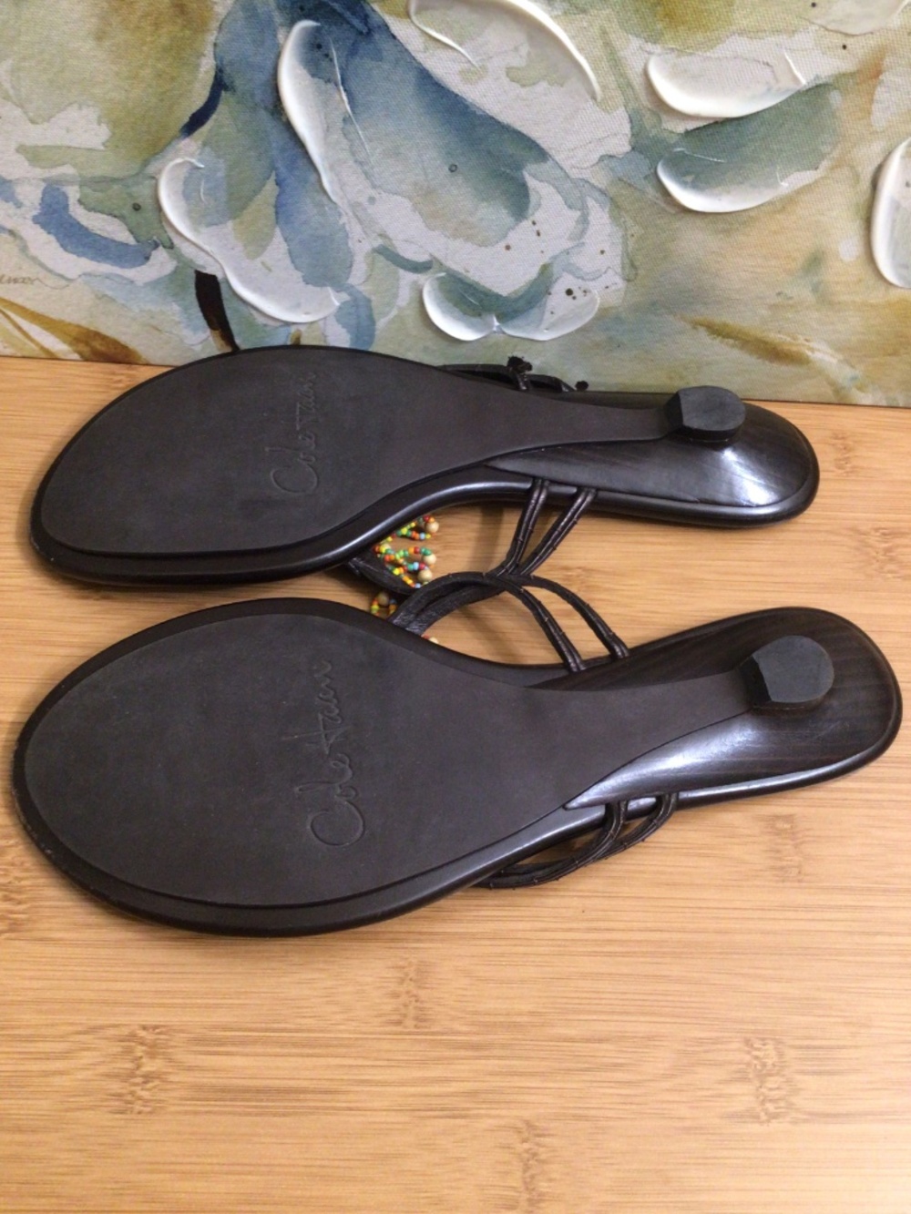 Cole Haan Dark Brown Beaded Tassel Sandals - Picture 9 of 15